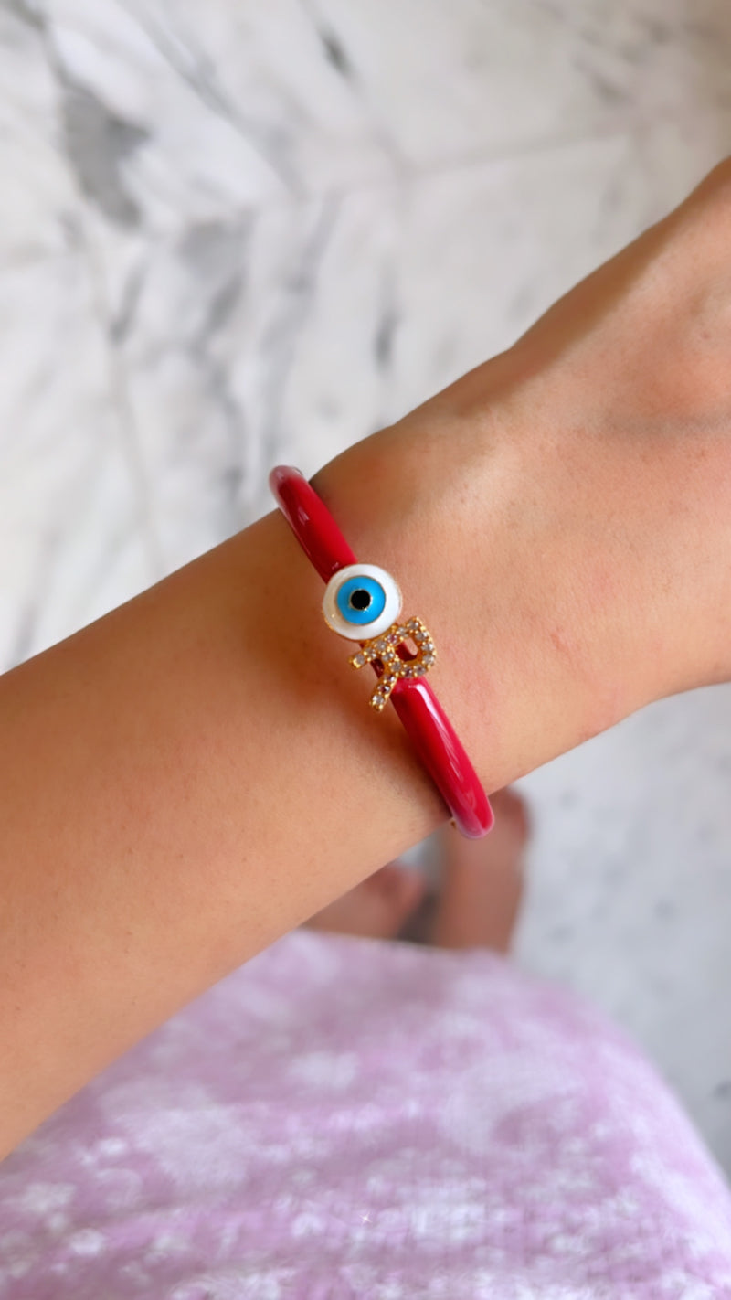 Personalised Evil Eye Cherry Candy Bracelet by Prerto — Rakhi & Eid gift