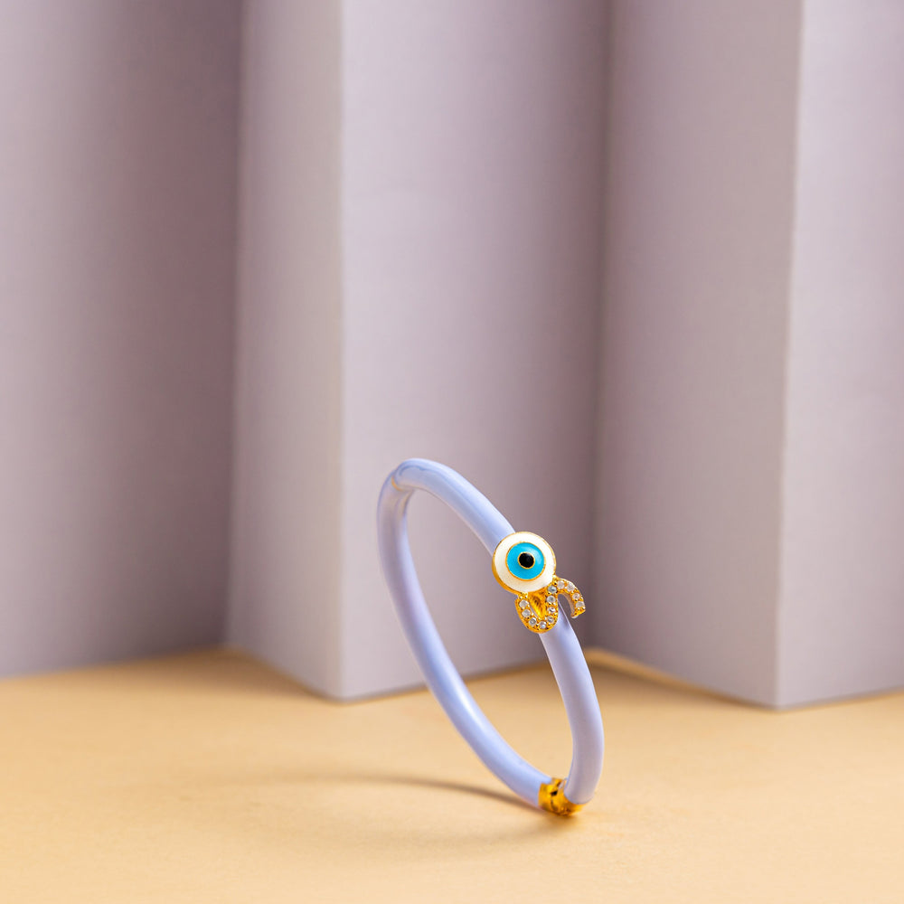 Personalised Evil Eye Lavender Candy Bracelet — detail view — Prerto