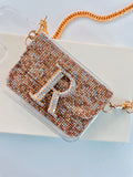 Personalised Jeweled Sparkling Gold Sling Case Samsung by Prerto — front view