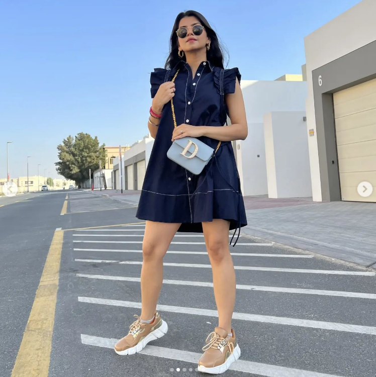 Personalised Powder Blue Crossbody Bag by Prerto — front view