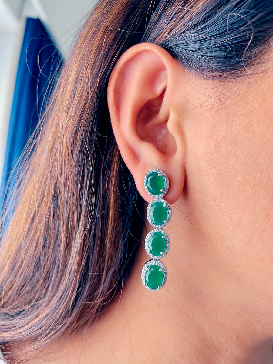 Boucles d'oreilles en émeraude de Pristina