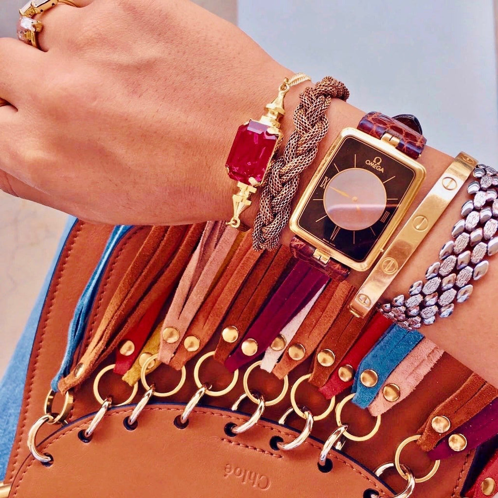 Rancher Diamond Crystal Charm Bracelet — close-up detail — Prerto
