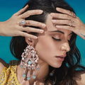 Sirena Pearl Diamond Drop Earrings by Prerto — Indian & Arab bridal jewellery