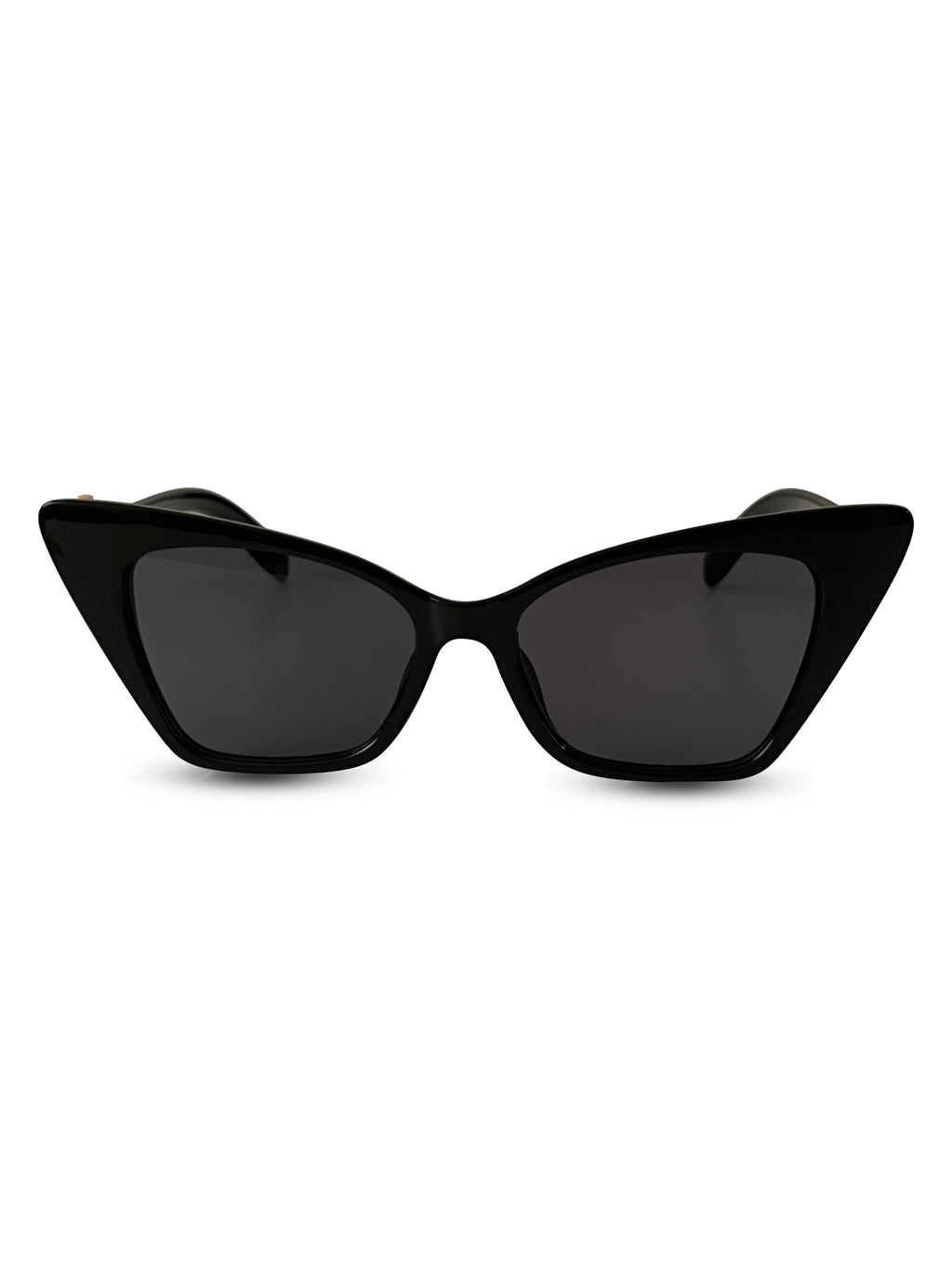Personalised Black Cat Eye Sunglasses by Prerto — worn on model