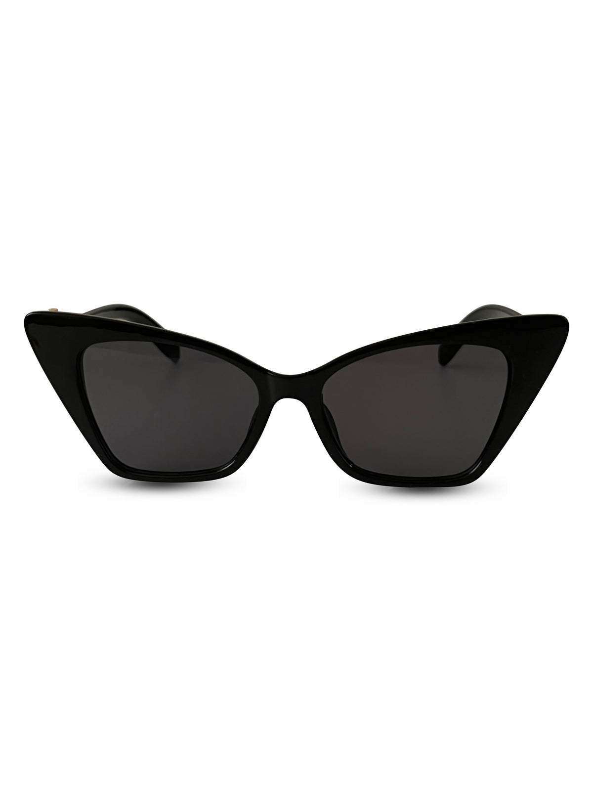 Personalised Black Cat Eye Sunglasses by Prerto — worn on model