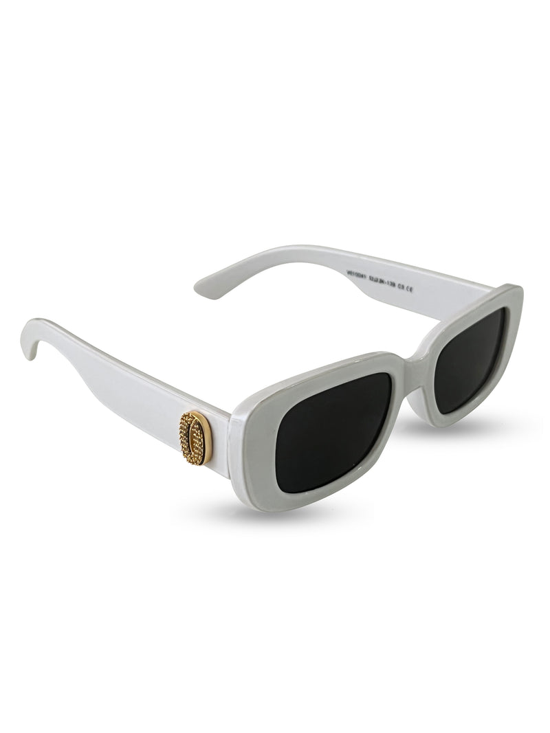 Personalised White Sunglasses by Prerto — worn on model