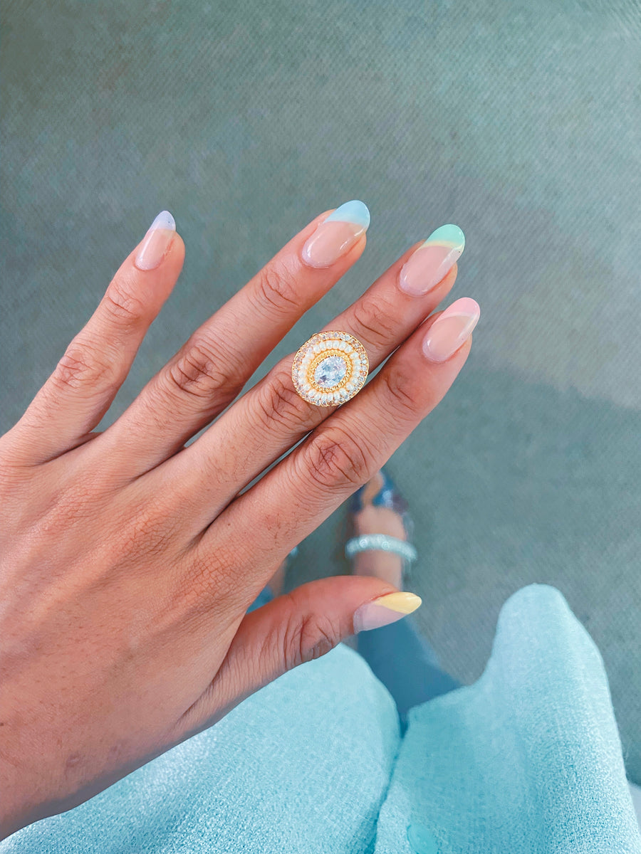 Mili Rose Gold Pearl Ring