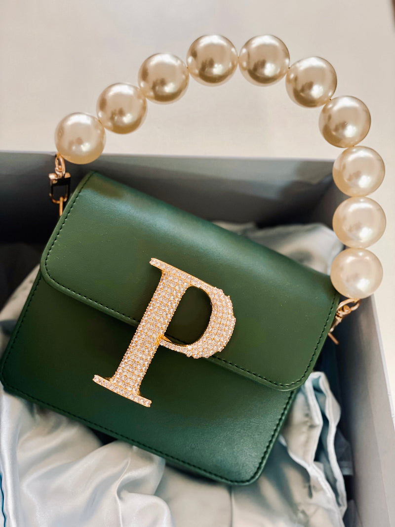 Personalised Green Crossbody Bag by Prerto — styled view