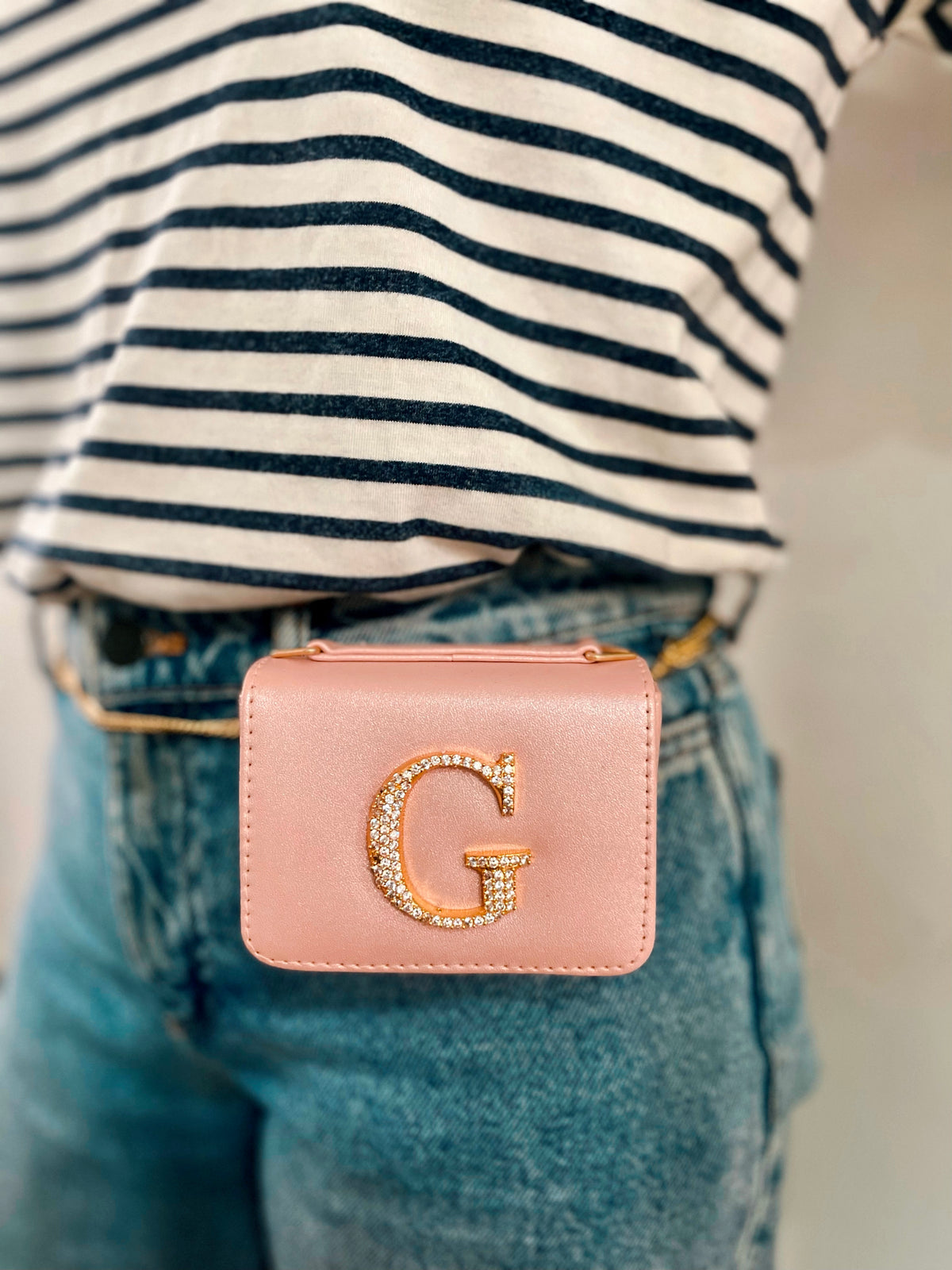 Personalised Light Pink Nano Bag by Prerto — detail view