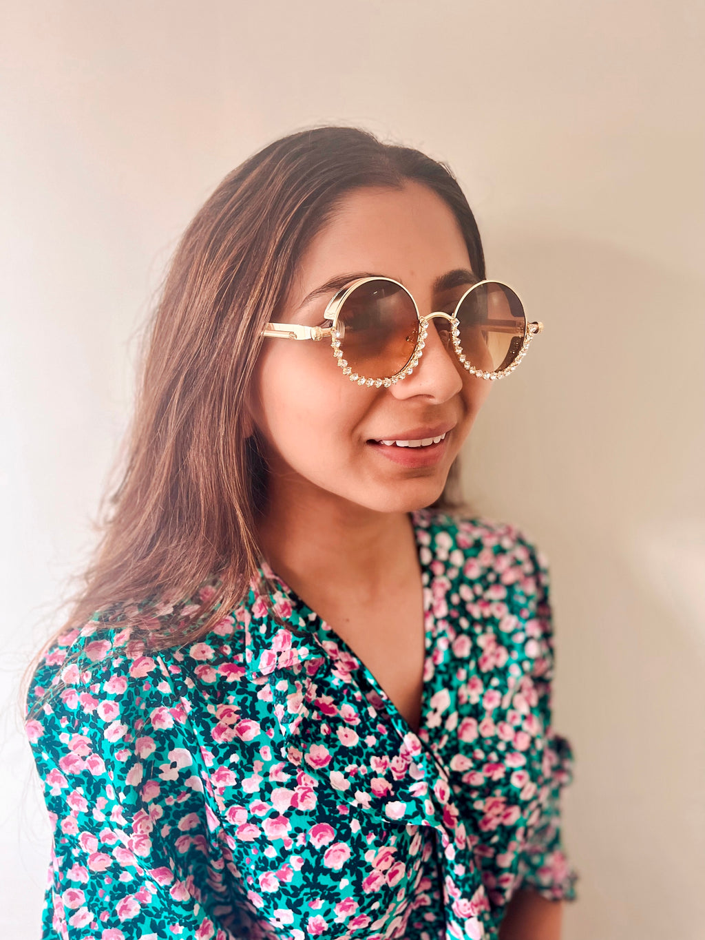 Bahamas Jeweled Statement Sunglasses — side view — Prerto