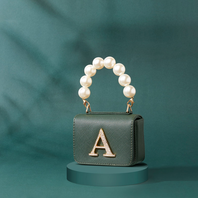 Personalised Army Green Nano Bag by Prerto — flat lay