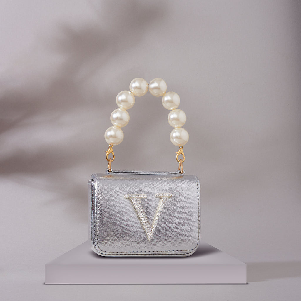 Personalised Silver Nano Bag by Prerto — flat lay