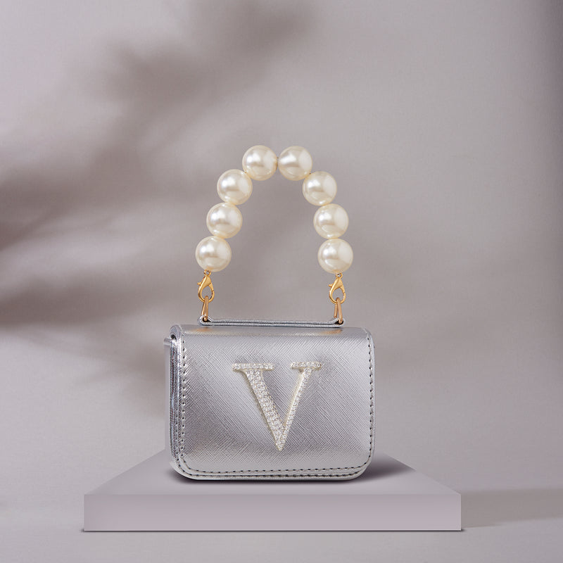 Personalised Silver Nano Bag by Prerto — flat lay