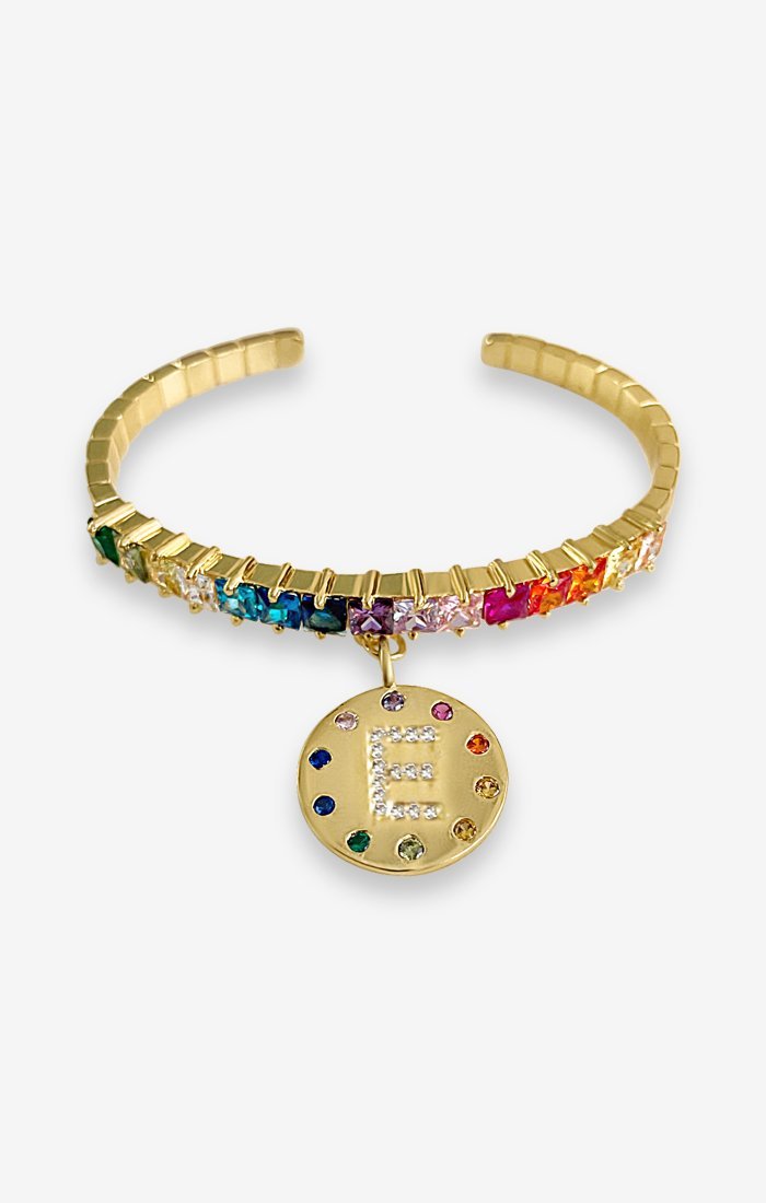 Orian Iniziale Gold Initial Cuff Bracelet — styled view — Prerto