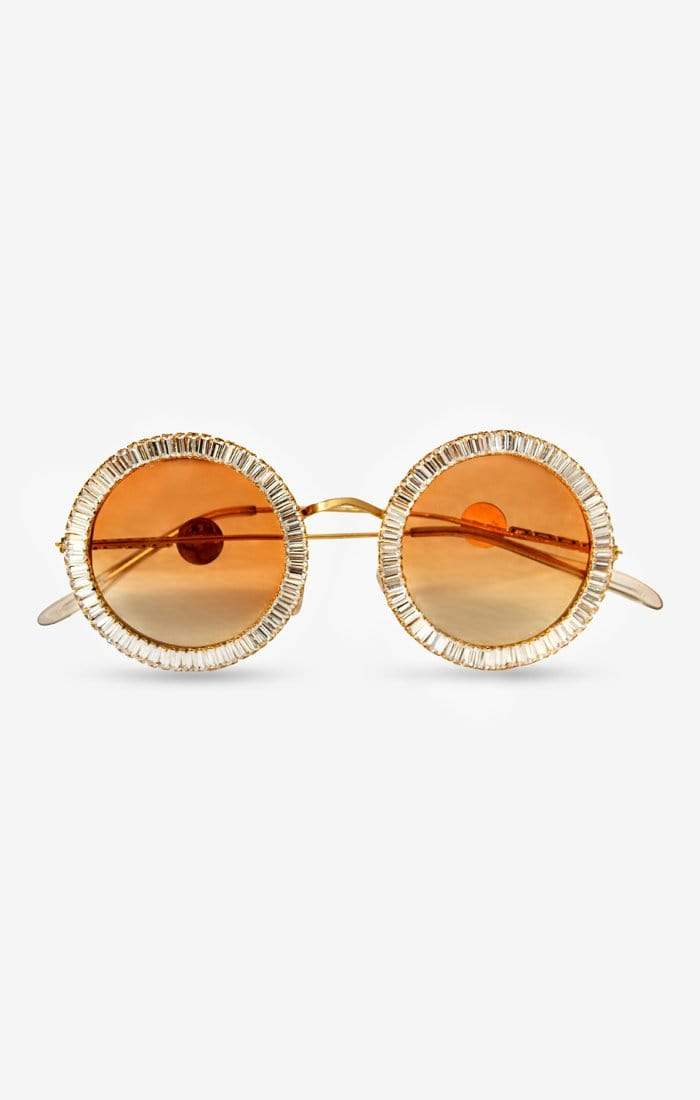 Palma Jeweled Sunglasses — side view showing Swarovski crystal frame — Prerto
