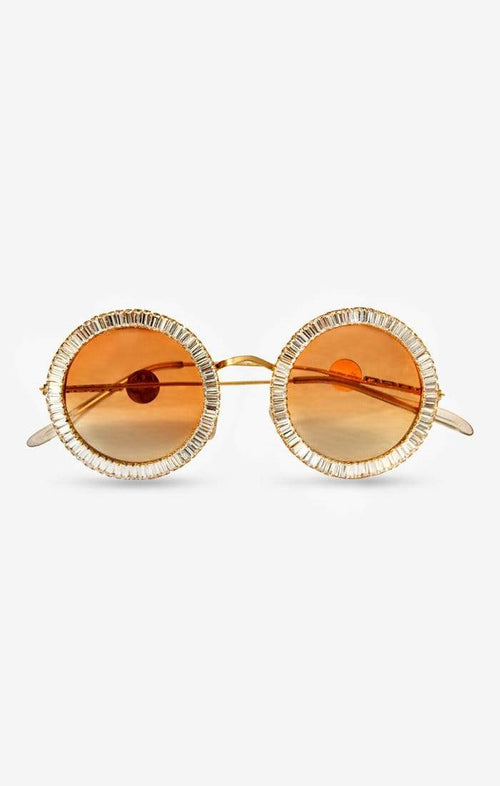 Palma Jeweled Sunglasses — side view showing Swarovski crystal frame — Prerto