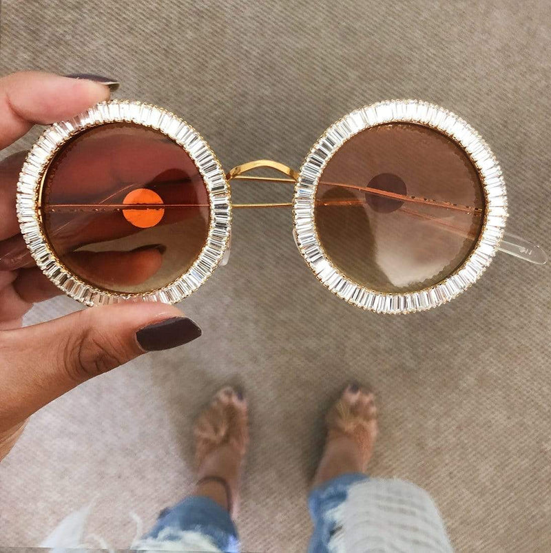 Palma Jeweled Sunglasses — worn on model — Prerto