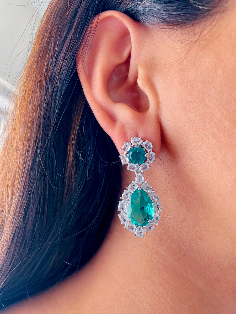 Buy Floral Diamond earrings with Emerald at Best Prices