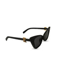 Personalised Black Cat Eye Sunglasses by Prerto — front view