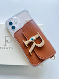 Personalised Brown Evil Eye Sling Case iPhone by Prerto — front view