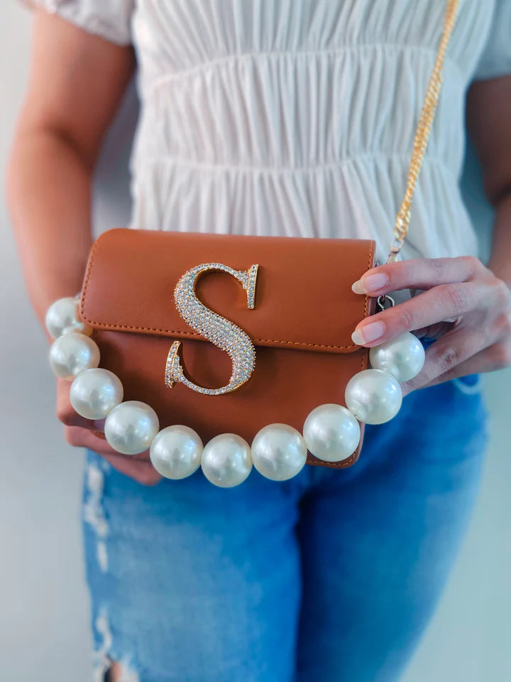 Personalised Brown Crossbody Bag by Prerto — front view