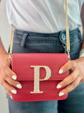 Personalised Cherry Red Crossbody Bag by Prerto — front view