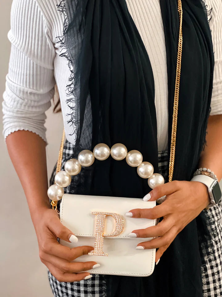Personalised White Crossbody Bag by Prerto — flat lay