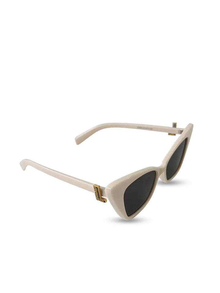 Personalised White Cat Eye Sunglasses by Prerto — front view
