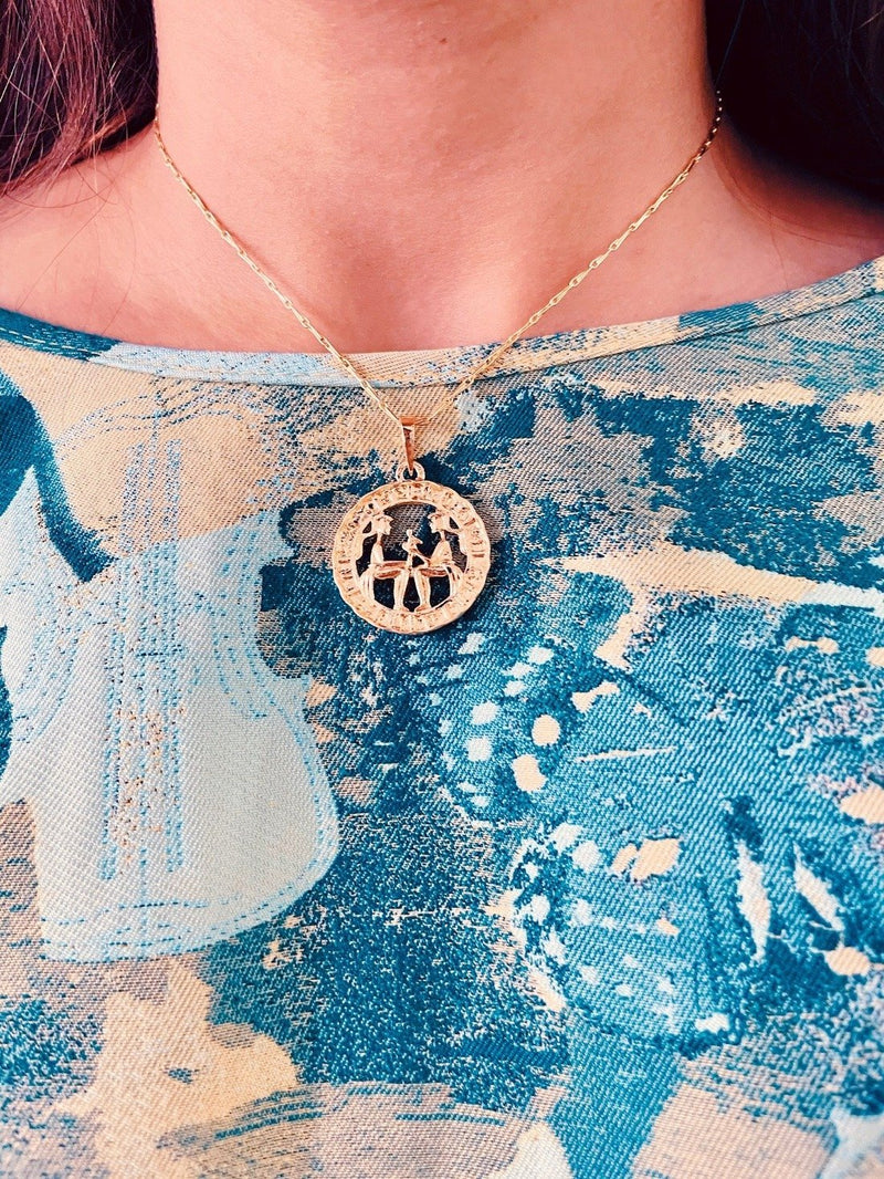 Zodiacali Gold Zodiac Charm Necklace — side view — Prerto